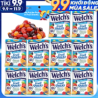 Combo 10 Túi Kẹo Dẻo Trái Cây Hỗn Hợp - Welch's Mixed Fruit Snack (22,7g/gói) Bổ Sung Vitamin Từ Trái Cây Tươi Của Mỹ, Tăng Sức Đề Kháng Cho Cơ Thể