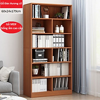 Kệ Sách Gỗ Để Sàn Đẹp KBT32 SPEVI - Với Chất Liệu Gỗ MDF Và HMR Chống Ẩm Cực Tốt Hàng Cao Cấp, Thiết Kế Nhỏ Gọn Vô Cùng Thanh Lịch (Kích thước 60x24x179cm)
