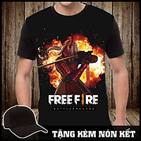 Takan Store Áo Thun Màu Đen In Hình Quỷ Kiếm Free Fire Không Phai Màu Khi Giặt Máy Takan Store