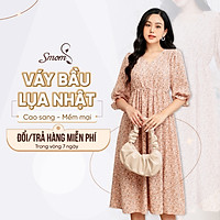 Váy Bầu Thiết Kế Chất liệu Lụa Nhật Mềm mại Thoáng mát - Đầm bầu công sở Smom Việt Nam - Mã MM10
