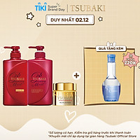 Bộ Ba Chăm Sóc Tóc TSUBAKI Dưỡng Tóc Bóng Mượt Gội Xả (490ml/chai) + Mặt Nạ Tóc Cao Cấp Phục Hồi Hư Tổn 180g