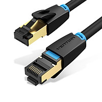 Dây cáp mạng hai đầu đúc sẵn CAT8 SSTP VENTION tròn, dài 1m đến 20m IKAB - Hàng chính hãng