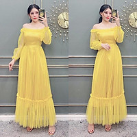 Đầm maxi trễ vai lưới TRIPBLE T DRESS - size M/L -MS67V