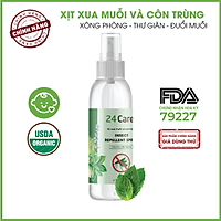 Tinh dầu xịt phòng 24Care diệt muỗi côn trùng 100ml - Thành phần từ Tinh dầu thiên nhiên