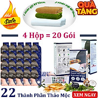 Bộ 4 Hộp = 20 gói màu nhuộm tóc Nâu Đen_2N LETMIMO dạng gội đen + QUÀ TẶNG 1 khăn gội & 2 khăn mặt bestke 83*33 + 48*28cm