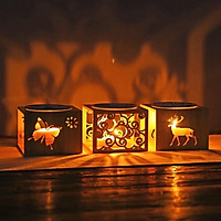 Đèn xông hương khuếch tán tinh dầu gỗ tre, đế nến Neo Sky