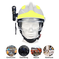 F2 Emergency Rescue Helmet Fire Fighter Safety Helmets Workplace Fire Protection Hard Hat with Headlamp & Goggles