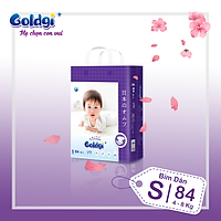 Bỉm dán GOLDGI+ Size S 84 miếng (cho trẻ từ 4-8kg)