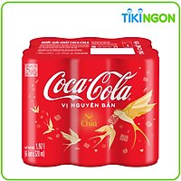 Lốc 6 Lon Nước Giải Khát Coca-Cola vị Nguyên Bản Original 320mlx6