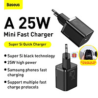 (Tặng túi đựng TOPK) Củ sạc nhanh Baseus 25W kèm cáp Type-C to Type-C, công nghệ Super Si đầu sạc PD sạc nhanh QC3.0, PD3.0 cho iPhone 12 Samsung S20 S21 Ultra Xiaomi 10 Pro Tablet,...-Hàng chính hãng
