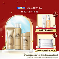 Bộ sản phẩm Kem chống nắng Anessa bảo vệ hoàn hảo cho da mặt và toàn thân (Gold Milk 60ml + Gold Gel 90g + Gold Spray 60g)
