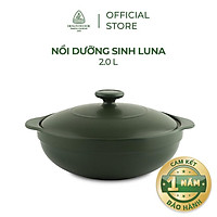 Nồi sứ dưỡng sinh Minh Long - Luna 2.0 L + nắp dùng cho bếp gas, bếp hồng ngoại