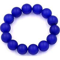 Vòng chuỗi đeo tay thạch anh xanh dương mờ 14 ly - Chuỗi hạt đeo tay đá phong thủy