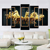 Tranh Tráng Gương Sang Trọng Treo Tường Hiện Đại _ Tranh Bộ 5 Mã Đáo Thành Công