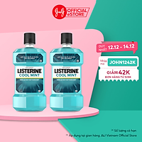 Bộ Đôi Nước Súc Miệng Hương Bạc Hà Listerine Cool Mint (750ml/ Chai) - 8850007800071