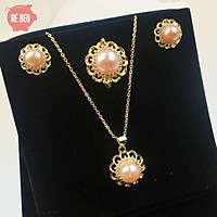Bộ trang sức ngọc trai nuôi nước ngọt 3 món cao cấp - Tặng hộp và quà - Trang sức Bé Heo BHB177