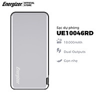 Sạc dự phòng Energizer 10,000mAh /3.7V Li-Polymer - UE10046 - tích hợp 2 cổng USB output giúp sạc 2 thiết bị cùng lúc - Hàng chính hãng