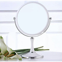 Gương Để Bàn Trang Điểm, Makeup, Làm Tóc 2 Mặt To Đường Kính 20cm