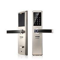 Khóa cửa điện tử VICKINI 39888.001 MSN ken xước mờ. Mở bằng vân tay/ mật mã/ thẻ từ/ chìa cơ. Hàng chính hãng