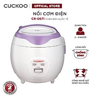 Nồi cơm điện Cuckoo 1.08L CR-0671 - Lòng nồi chống dính - Tiết kiệm điện - Hàng chính hãng Cuckoo Vina