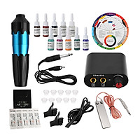 Tattoo Kit Rotary Tattoo Machine Pen Needle Cartridges Tattoo Inks Color Wheel Digital Power Supply Tattoo Foot Pedal