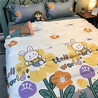 Bộ chăn ga gối cotton LIDACO PL1 - Hello World (SP001207) - TẶNG VỎ GỐI ÔM