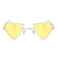 Vintage Anti-UV Triangle Sunglasses Shades Metal Frame Glasses Eyewear