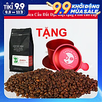 Cà phê bột Arabica Cầu Đất 500g nguyên chất 100% thơm nồng, vị nhẹ, gu tây TẶNG Phin Nhôm Pha Cà Phê Màu Đỏ Cao Cấp