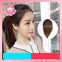 Tóc giả kẹp phồng mái dày CAO CẤP, tóc dập xù dài 25cm, mượt mà, không bóng giống tóc thật 100%