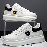 Giày Thể Thao Giày sneaker Nữ Gót Đen Thêu Hoa Cúc Viền Lưới Thoáng Khí Đế Độn Êm Chân