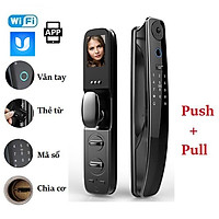 Khóa cửa vân tay Push Pull thông minh cao cấp kết nối WIFI