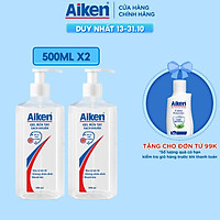 Aiken Combo 2 Gel rửa tay Sạch khuẩn 500ml/chai Dạng vòi
