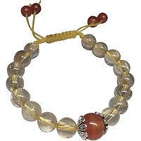 Vòng Đá Mala Thạch Anh Tóc Vàng Mix Mã Não Đỏ Ngọc Quý Gemstones TA011