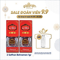 Nhụy Hoa Nghệ Tây Saffron Bahraman Combo 2 hộp mỗi hộp 1gram