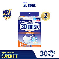 Combo 2 Khẩu trang Unicharm 3D Mask Ngăn Khói Bụi hộp 30 miếng