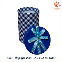 Hộp quà Tròn có nơ Phượng Hoàng T003 - 7,5 x 12 cm (cao)