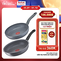 Bộ chảo Tefal G134S295 Cook Healthy Chảo 24cm và Chảo xào 28cm - hàng chính hãng