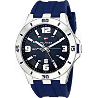 Tommy Hilfiger Men's 1791062 Stainless Steel Watch with Blue Silicone Band