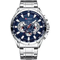 CURREN 8363 Watch for Male Men Quartz Man Wristwatch Watches with Stainless Steel Strap Band Three Sub-Dials Second