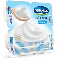 Sữa Chua Ăn Vinamilk Ít Đường - Vỉ 4 Hộp x 100g