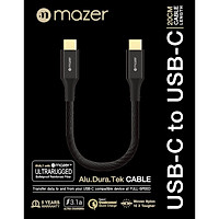 Cáp sạc Mazer ALU.DURA.TEK USB-C to C Cable 3.1A (20cm) - hàng chính hãng