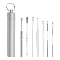 Bộ 7 cái dụng cụ lấy rái tay làm sạch bằng thép không gỉ Ear Wax Pickers Cleaner Stainless Steel