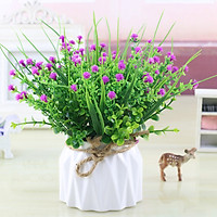 Hoa giả, chậu hoa nhân tạo cắm sẵn để bàn trang trí nhỏ gọn, lãng mạn, trang trí kệ tủ, bàn làm việc, góc học tập