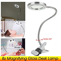 USB LED?? 8X Magnifying Glass Light Beauty Makeup Tattoo Reading Lamp with Clip