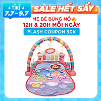 Thảm nhạc cho bé sơ sinh nằm chơi Piano Gym, Khỉ, Voi, Hươu, Cá heo đồ chơi cho bé vận động 4 giác quan thông minh