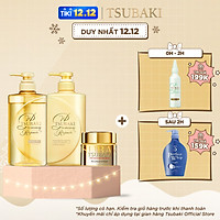 Bộ Ba Chăm Sóc Tóc Phục Hồi Ngăn Rụng Tóc TSUBAKI Gội Xả (490ml/chai) + Mặt Nạ Tóc Cao Cấp Phục Hồi Hư Tổn 180g