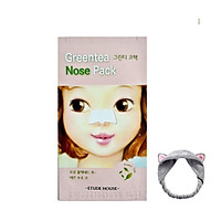 Mặt Nạ Lột Mụn Mũi Etude House Green Tea Nose Pack + Tặng Kèm 1 Băng Đô Tai Mèo (Màu Ngẫu Nhiên)