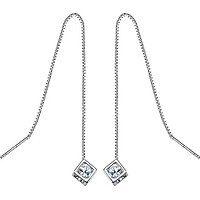 Bông tai khuyên dài Khối vuông ruby ma thuật