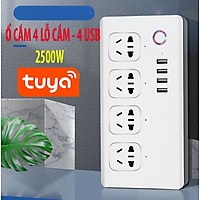 Ổ CẮM 4 LỖ - 4 USB WIFI dùng App Tuya smart/Smartlife - HẸN GIỜ ON/OFF ĐÈN THUỶ SINH , VAN ĐIỆN CO2 - điều khiển từ xa