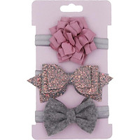 Baby Girls Headband Multi Colors Bow Knot Head Bandage Kids Toddlers Headwear Hair Band Infant Clothing Accessories 3pcs set